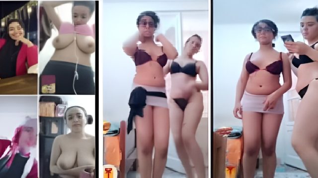 الشرمط المصريه هى واختها طالعين لايف بالبراهات والاندرات بوشهم بيهزو ويرقصو
